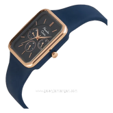 Alexandre Christie AC 2744 BF Blue Rosegold Rubber Strap